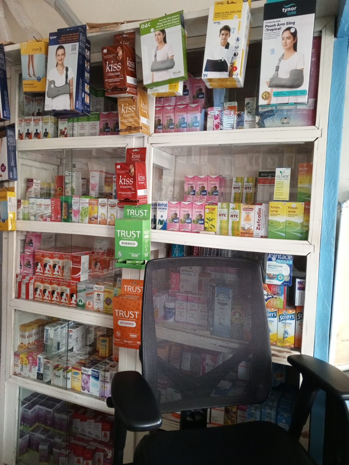 Trinity pharmacy shelves